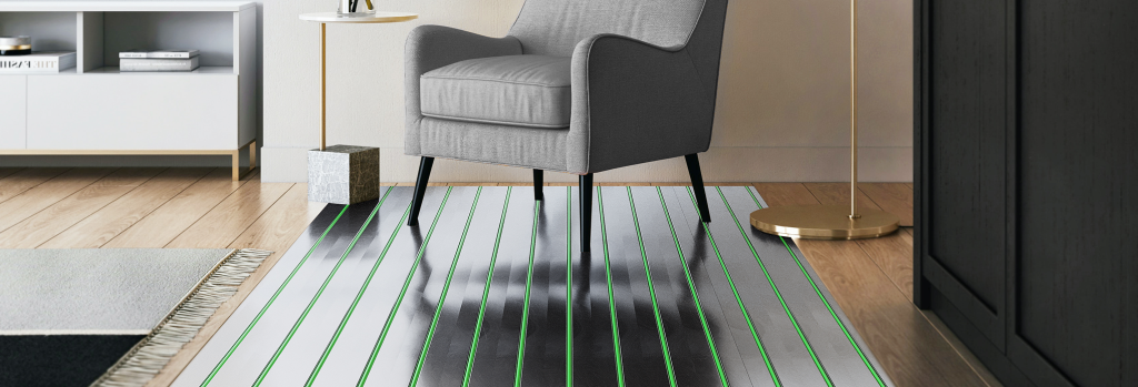 Chair with underfloor heating system