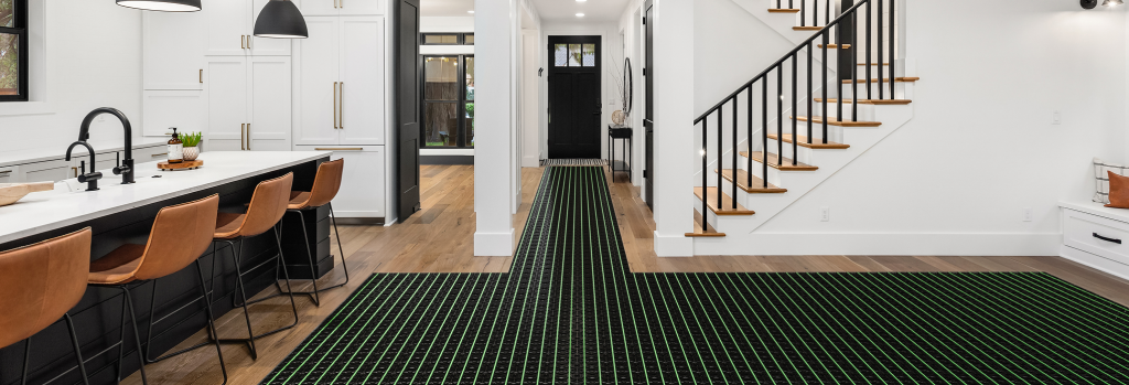Underfloor heating system example in home