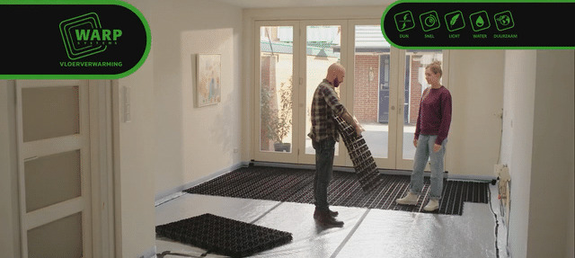 Warp underfloor heating systems being installed