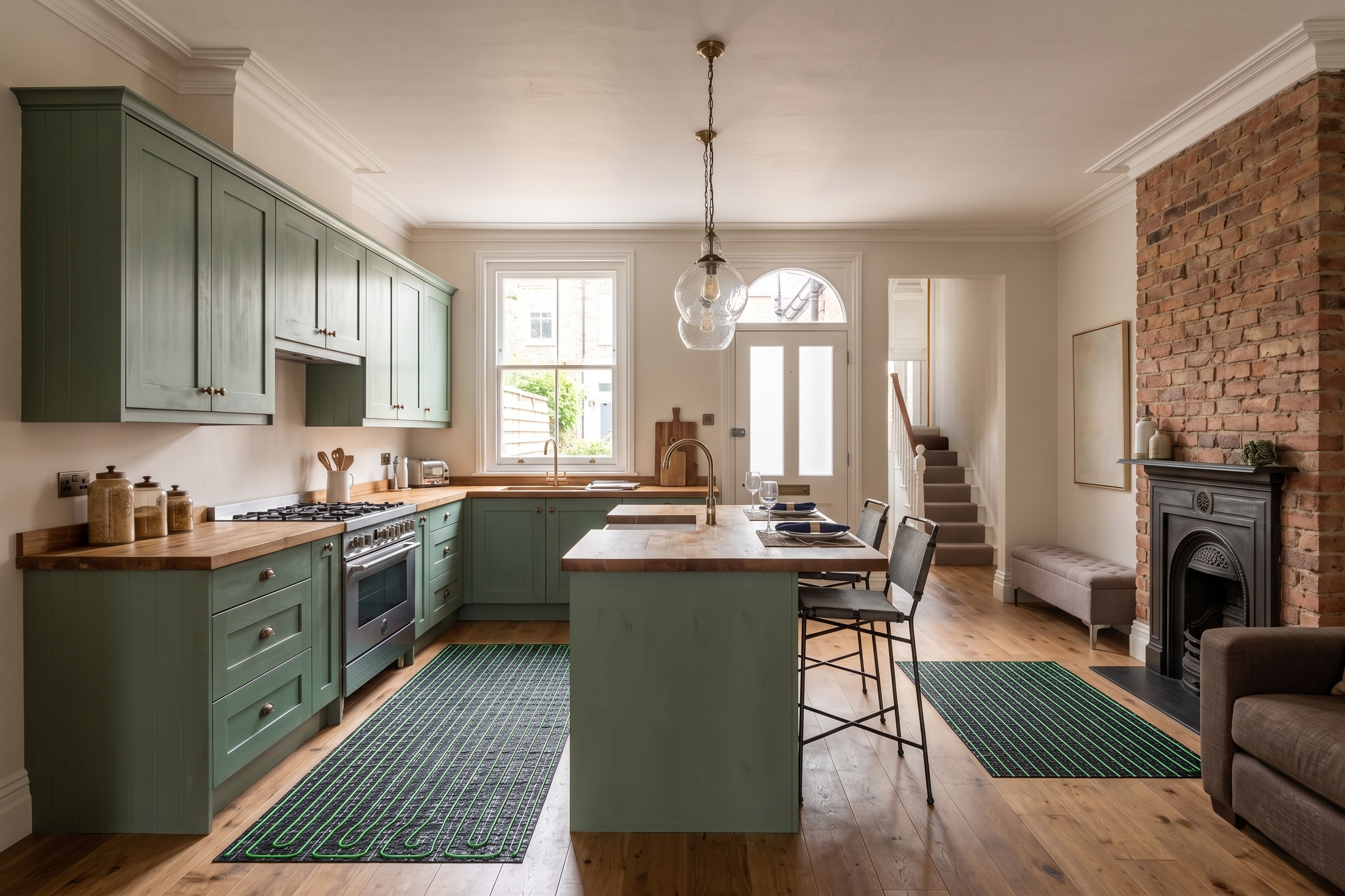 Warp underfloor heating system installed in a Kitchen